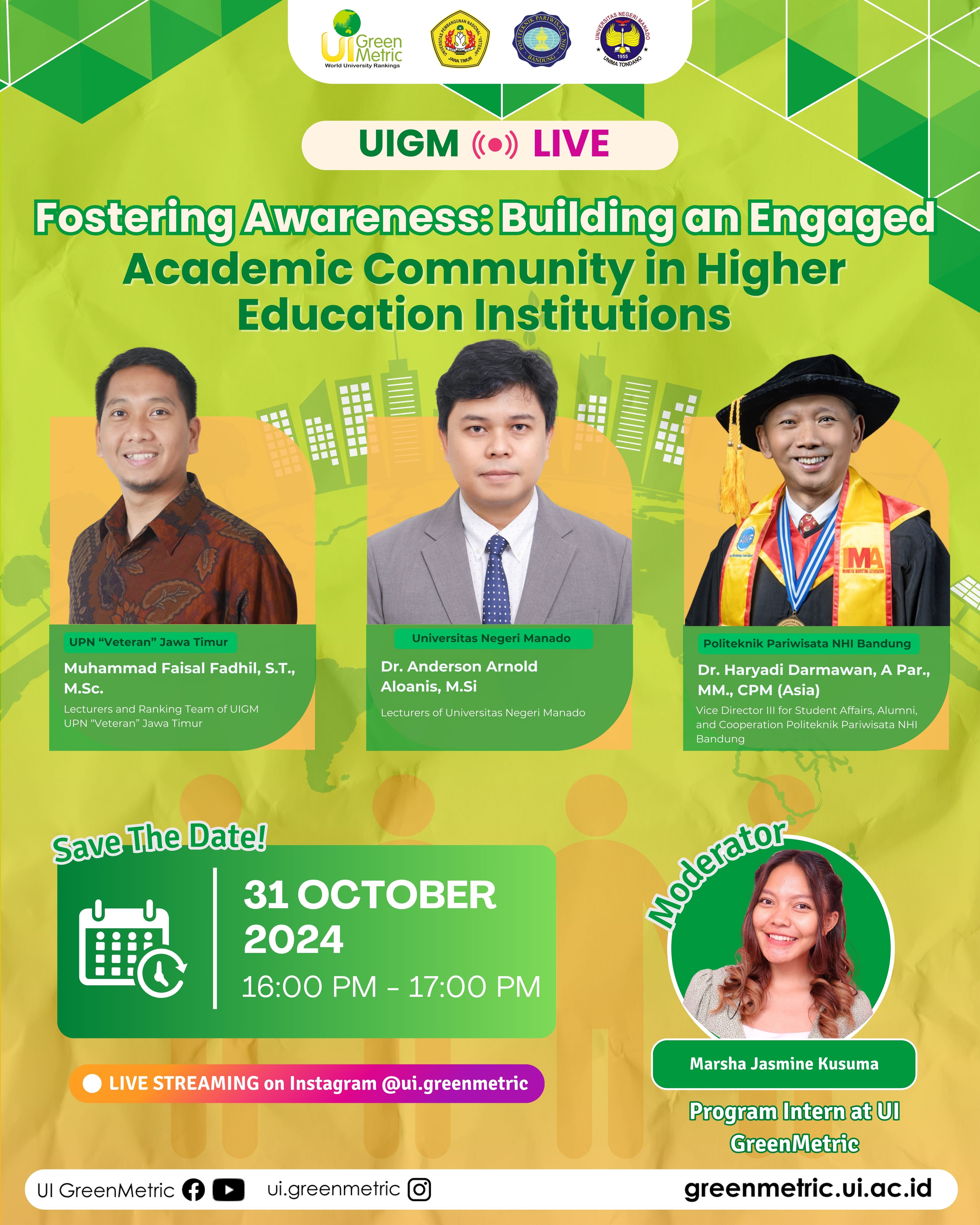 Raising Sustainability Awareness: Instagram Live Discussion on University Strategies to Build an Aware and Involved Academic Community